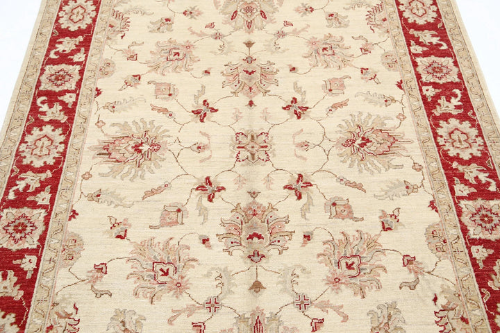 Afghan Ziegler Rug 5' 0" x 6' 8" Hand-Knotted | No. AT13494