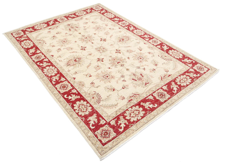 Afghan Ziegler Rug 5' 0" x 6' 8" Hand-Knotted | No. AT13494