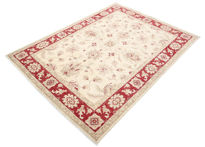 Afghan Ziegler Rug 5' 0" x 6' 8" Hand-Knotted | No. AT13494