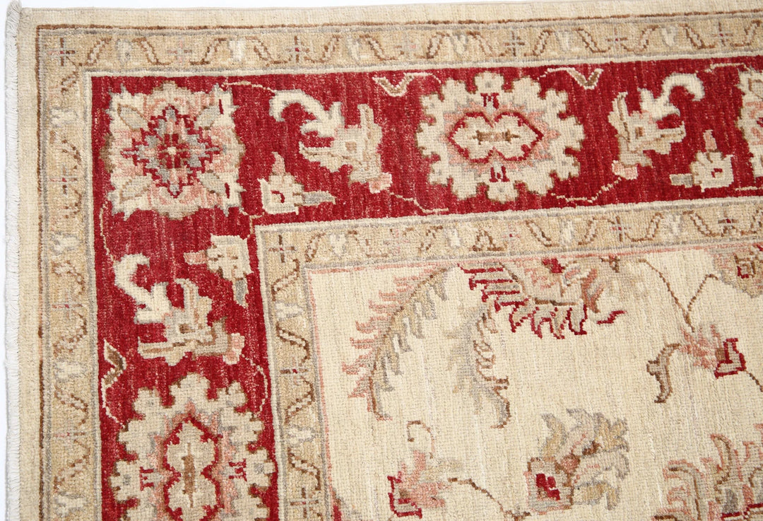 Afghan Ziegler Rug 5' 0" x 6' 8" Hand-Knotted | No. AT13494
