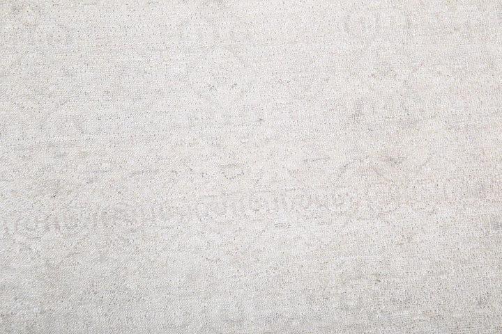 Ivory Afghan Tabriz Rug 4' 6" x 9' 6" Hand-Knotted | No. AT13498