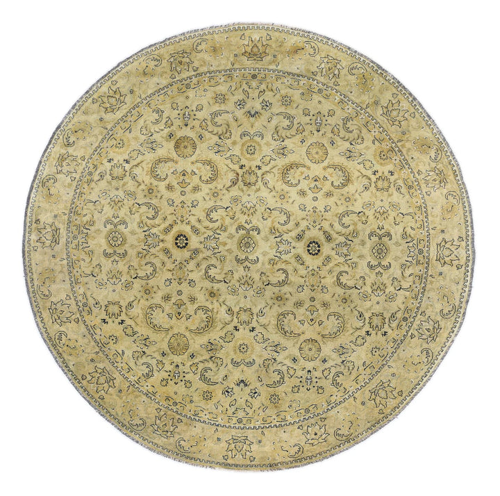 Beige Indian Ziegler Rug 7' 4" x 7' 7" Hand-Knotted | No. AT13535