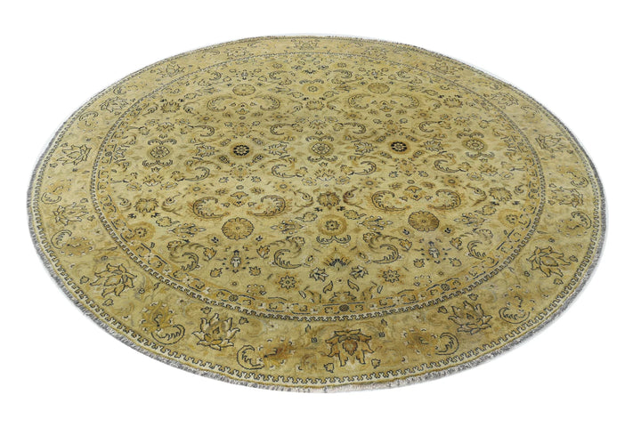 Beige Indian Ziegler Rug 7' 4" x 7' 7" Hand-Knotted | No. AT13535