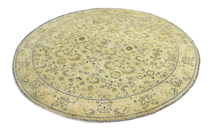 Beige Indian Ziegler Rug 7' 4" x 7' 7" Hand-Knotted | No. AT13535