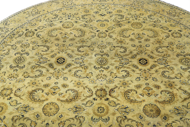 Beige Indian Ziegler Rug 7' 4" x 7' 7" Hand-Knotted | No. AT13535