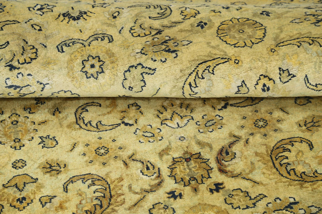 Beige Indian Ziegler Rug 7' 4" x 7' 7" Hand-Knotted | No. AT13535