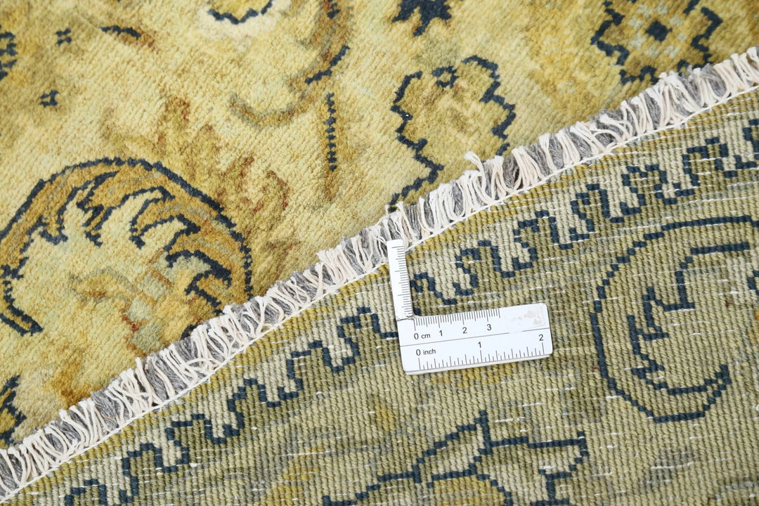 Beige Indian Ziegler Rug 7' 4" x 7' 7" Hand-Knotted | No. AT13535