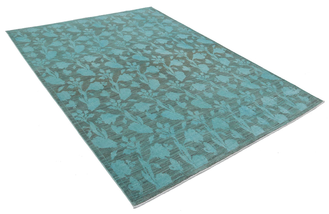 Afghan Overdye Rug 6' 1" x 8' 4" Hand-Knotted | No. AT13654