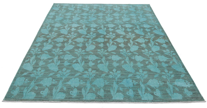Afghan Overdye Rug 6' 1" x 8' 4" Hand-Knotted | No. AT13654