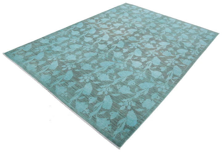 Afghan Overdye Rug 6' 1" x 8' 4" Hand-Knotted | No. AT13654