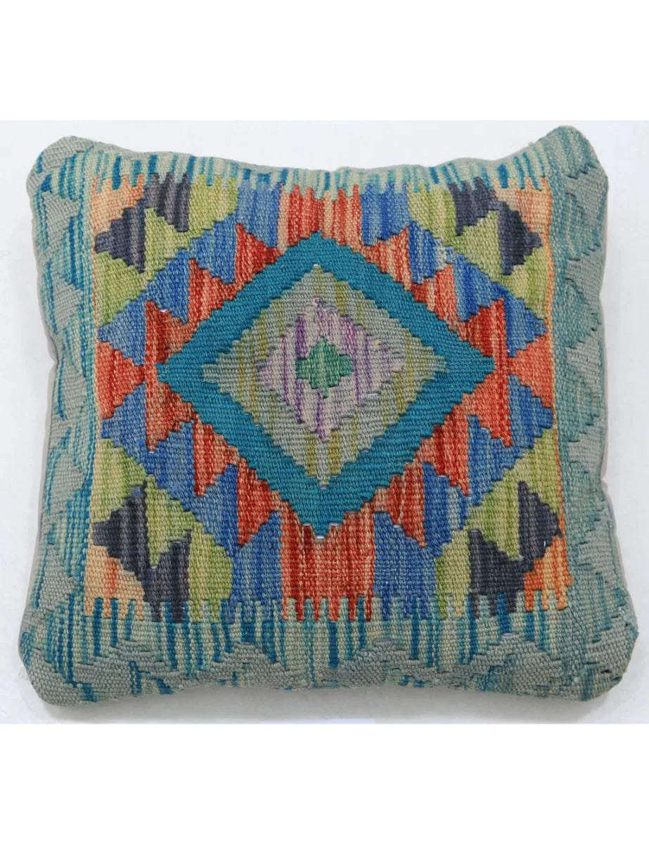 Afghan Tribal Pillow 1' 5" x 1' 5" Hand-Woven | No. AT13746