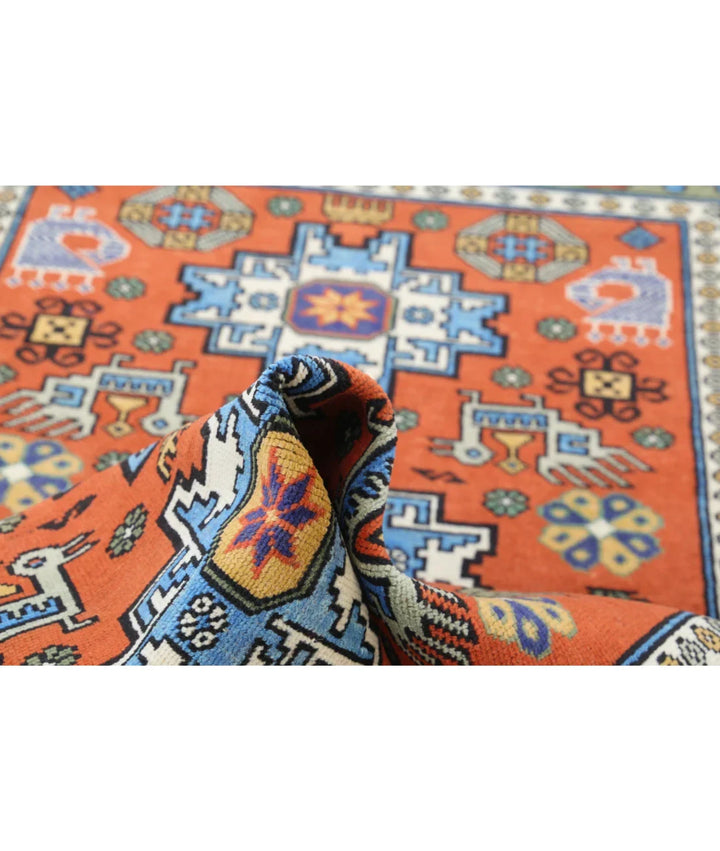 Afghan Shirvan Rug 3' 7" x 5' 0" Hand-Knotted | No. AT13824