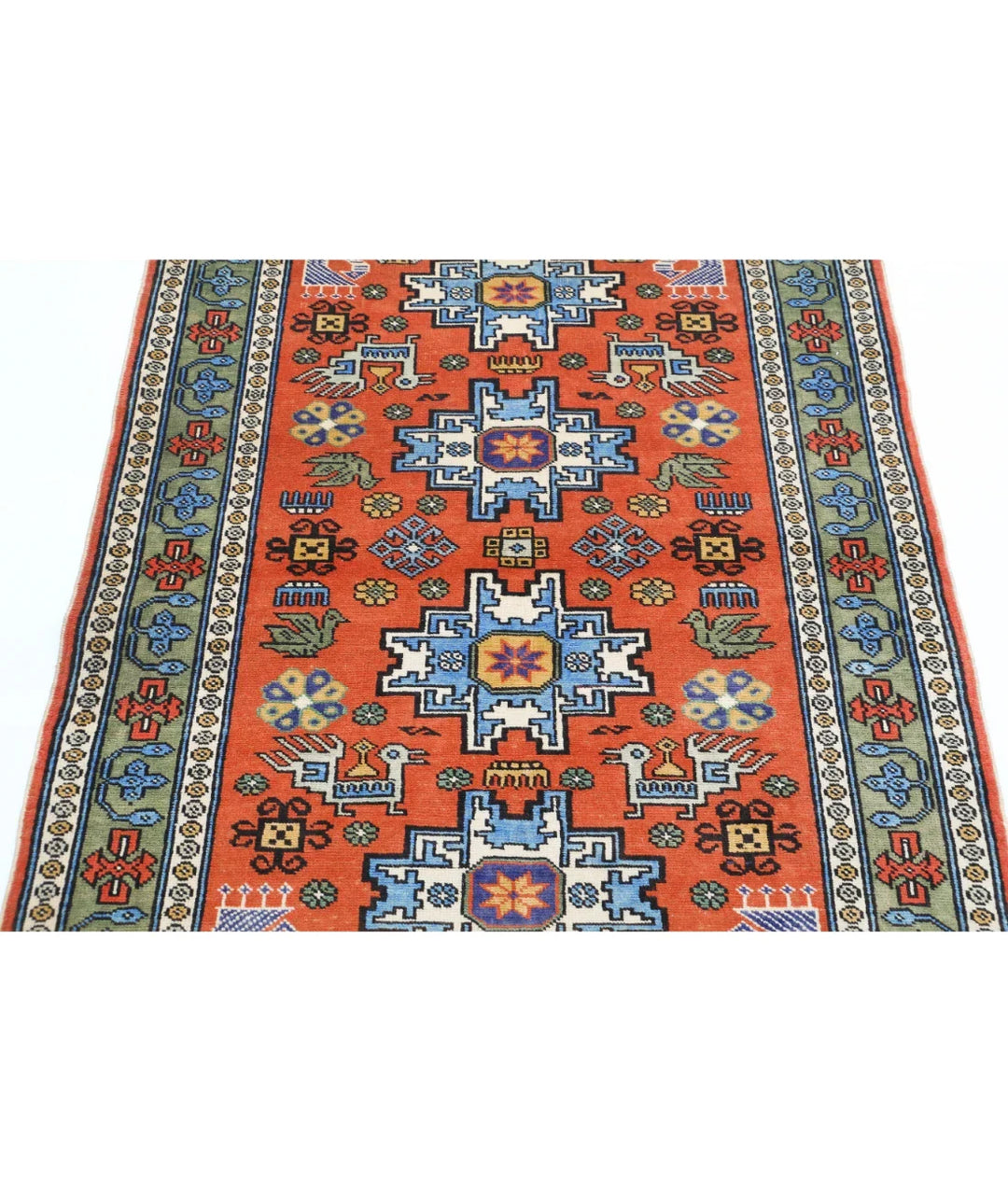 Afghan Shirvan Rug 3' 7" x 5' 0" Hand-Knotted | No. AT13824