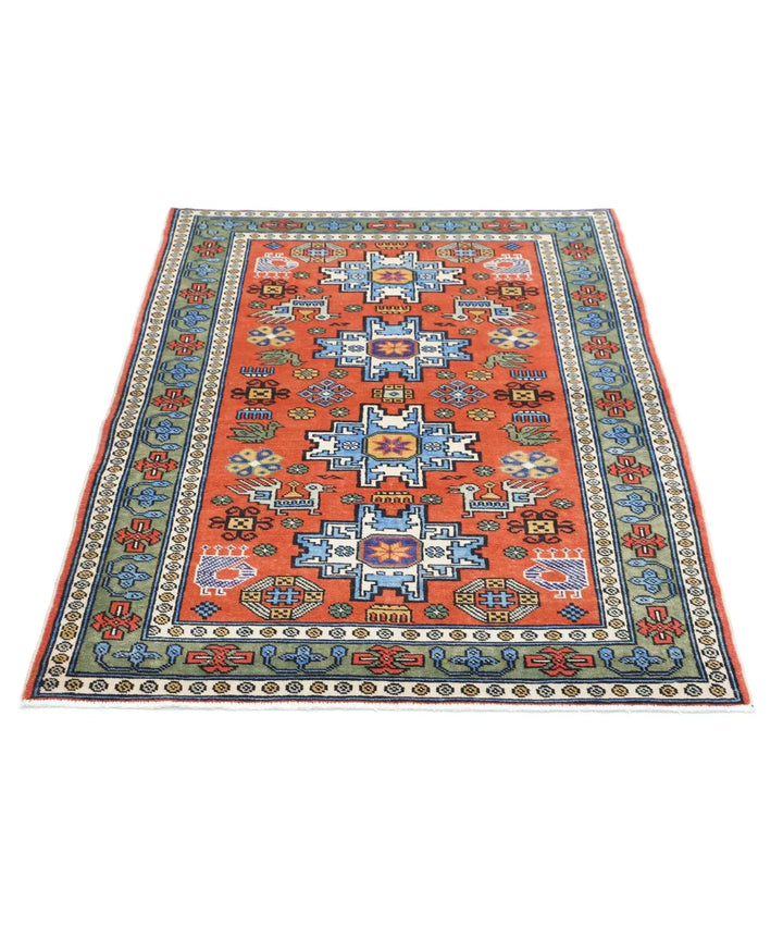 Afghan Shirvan Rug 3' 7" x 5' 0" Hand-Knotted | No. AT13824