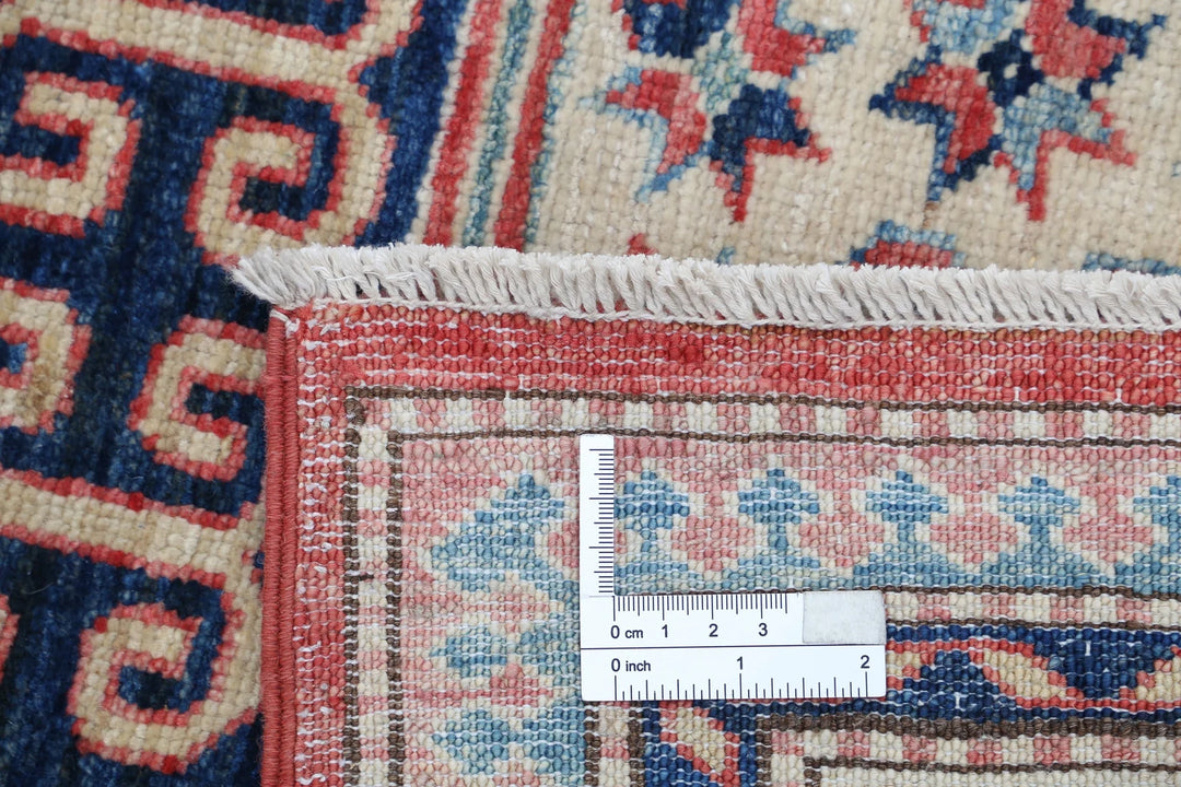 Afghan Royal Kazak Rug 4' 8" x 6' 9" Hand-Knotted | No. AT13862