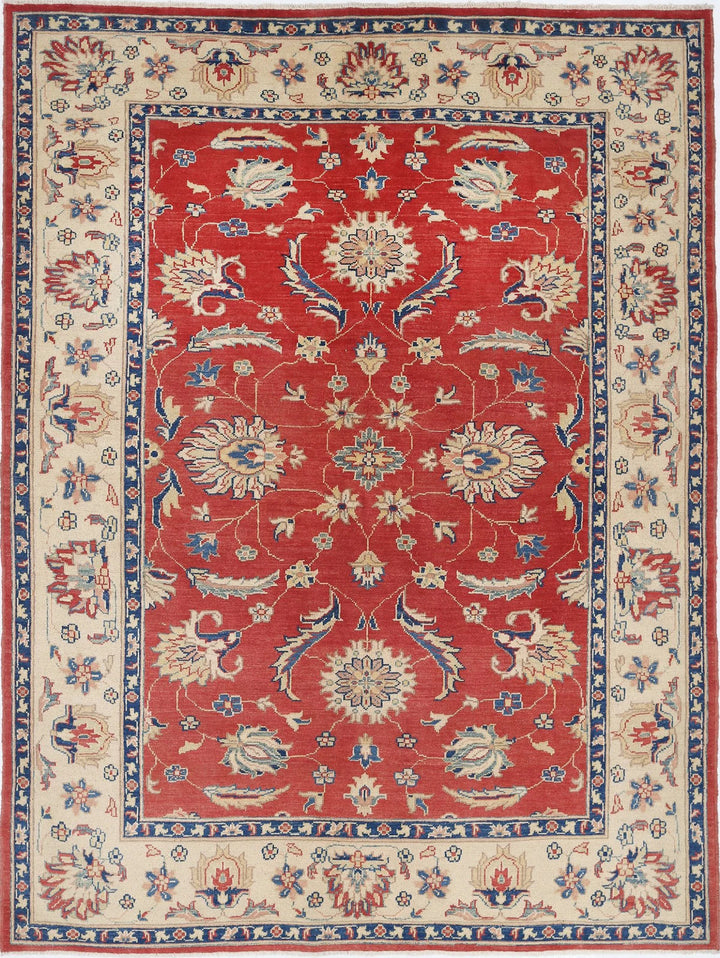 Afghan Ziegler Rug 6' 6" x 8' 10" Hand-Knotted | No. AT13876