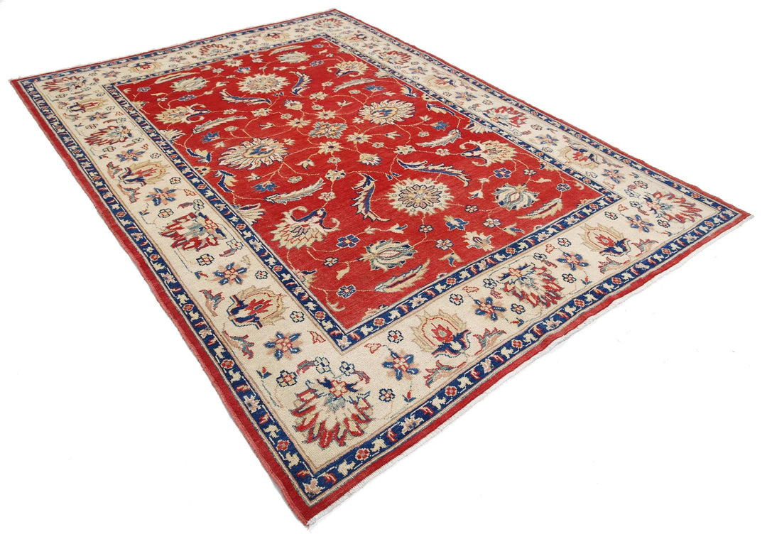 Afghan Ziegler Rug 6' 6" x 8' 10" Hand-Knotted | No. AT13876
