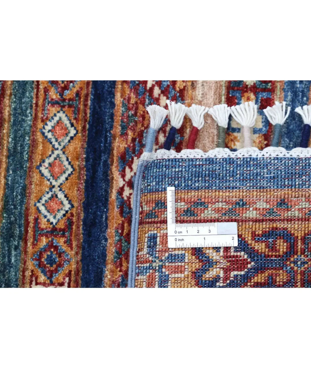 Blue Afghan Khurjeen Rug 4' 10" x 6' 2" Hand-Knotted | No. AT13888