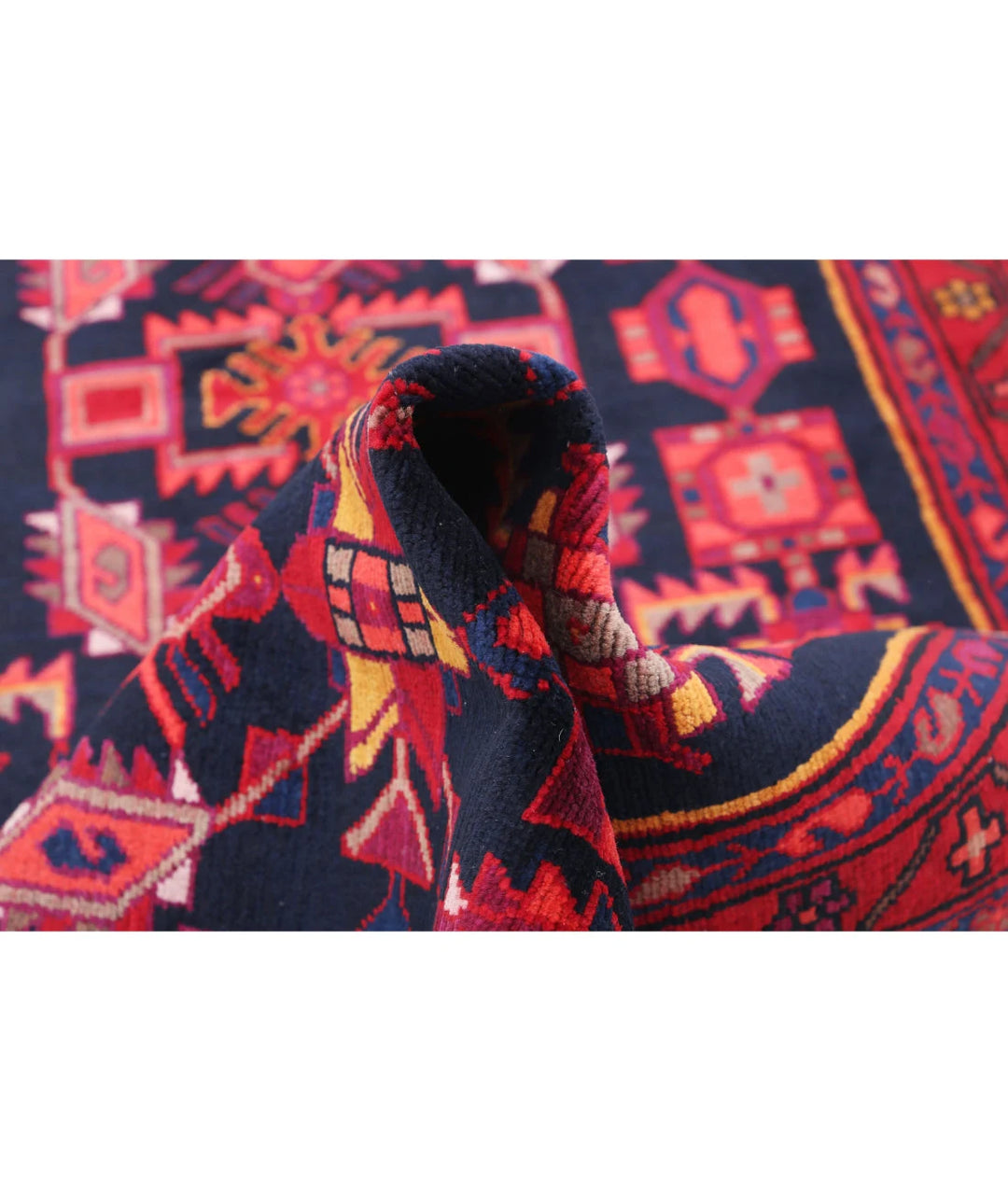 Persian Hamadan Runner Rug 3' 8" x 10' 0" Hand-Knotted | No. AT13965