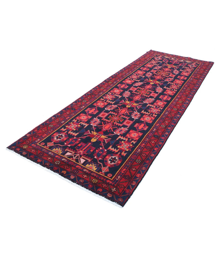 Persian Hamadan Runner Rug 3' 8" x 10' 0" Hand-Knotted | No. AT13965