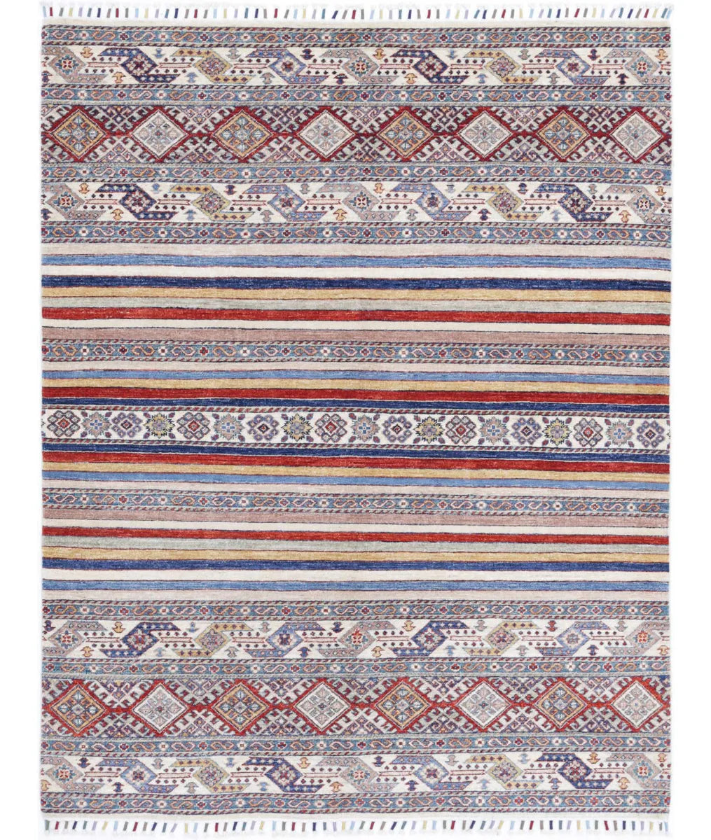 Afghan Khurjeen Rug 4' 10" x 6' 3" Hand-Knotted | No. AT13970