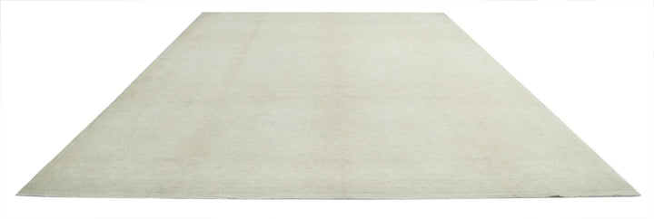 Ivory Afghan Serenity Rug 11' 7" x 15' 3" Hand-Knotted | No. AT13973