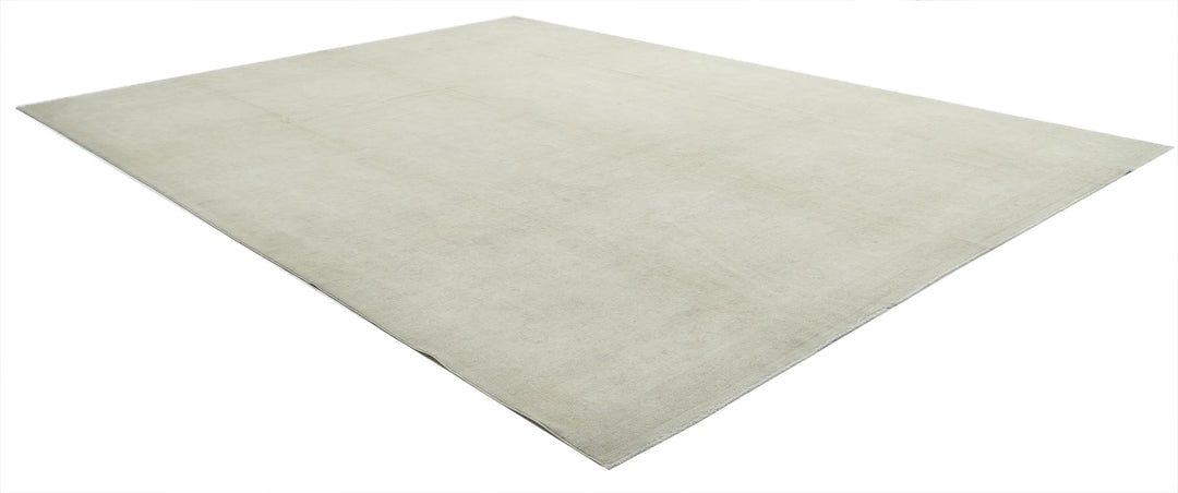Ivory Afghan Serenity Rug 11' 7" x 15' 3" Hand-Knotted | No. AT13973