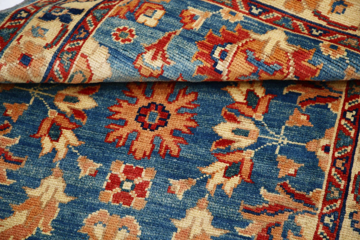 Blue Afghan Ziegler Rug 2'1" x 4'1" Hand-Knotted | No. AT13982