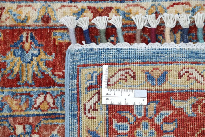 Red Afghan Oriental Rug 6' 7" x 9' 9" Hand-Knotted | No. AT140557