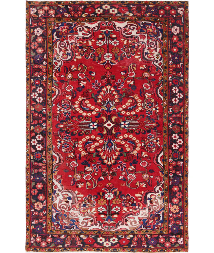 Persian Hamadan Rug 4' 9" x 7' 8" Hand-Knotted | No. AT14111