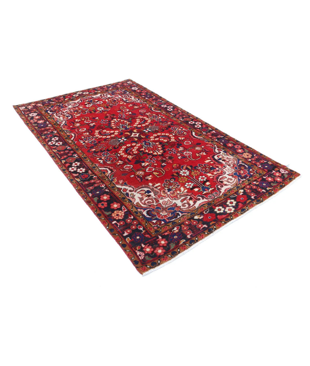 Persian Hamadan Rug 4' 9" x 7' 8" Hand-Knotted | No. AT14111