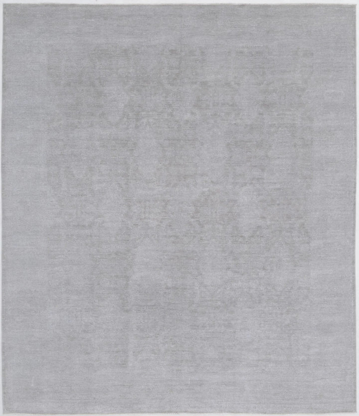 Grey Afghan Overdye Rug 7' 11" x 9' 4" Hand-Knotted | No. AT14113