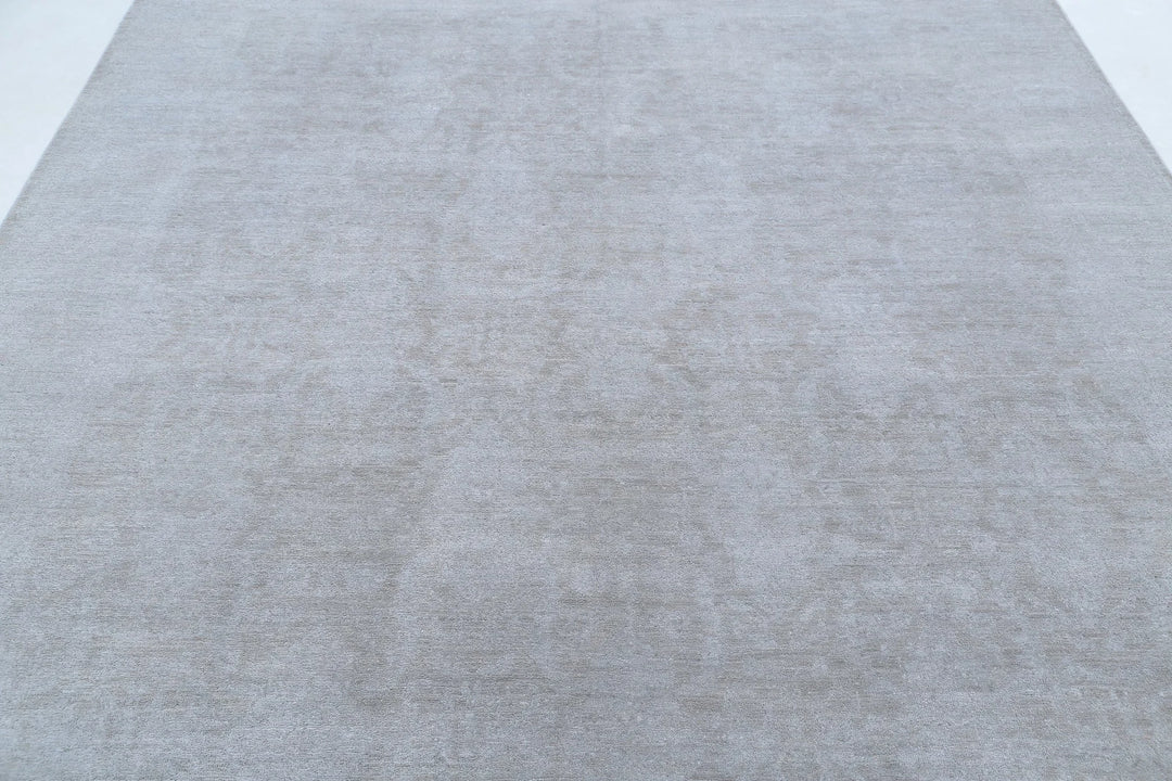Grey Afghan Overdye Rug 7' 11" x 9' 4" Hand-Knotted | No. AT14113