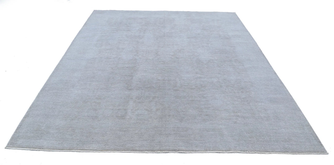 Grey Afghan Overdye Rug 7' 11" x 9' 4" Hand-Knotted | No. AT14113