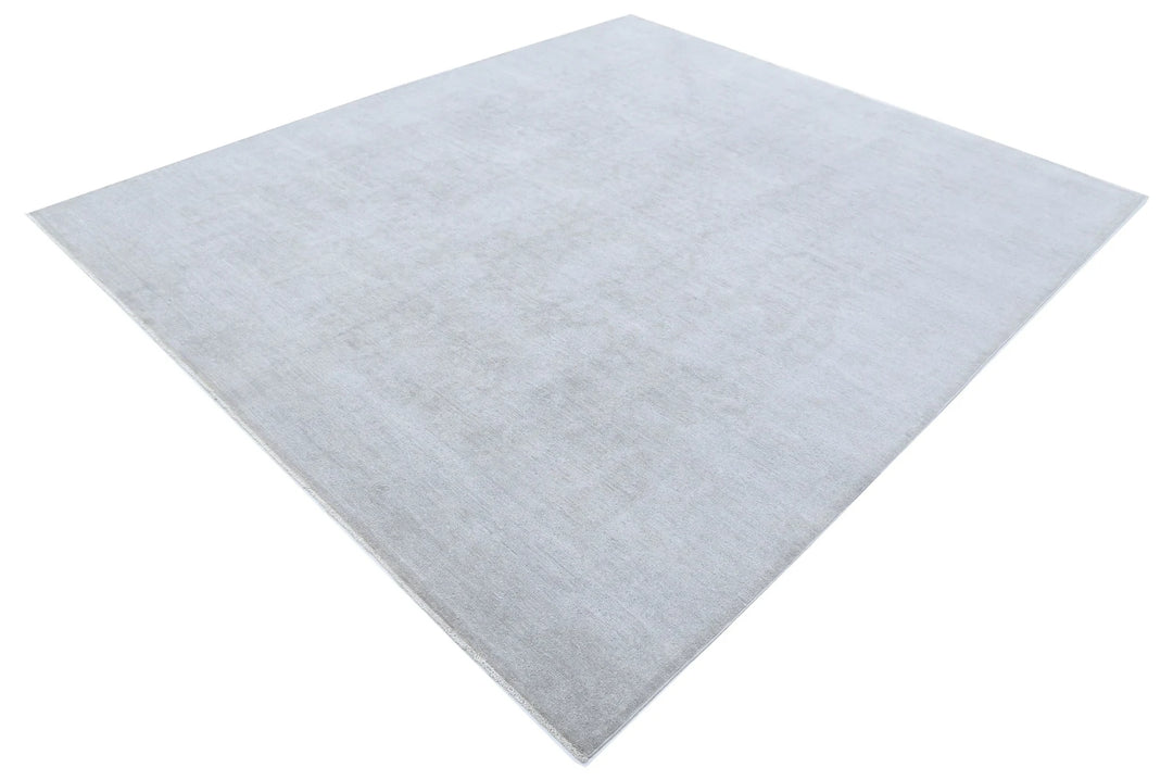 Grey Afghan Overdye Rug 7' 11" x 9' 4" Hand-Knotted | No. AT14113