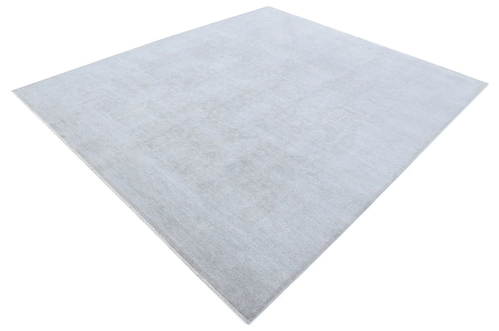 Grey Afghan Overdye Rug 7' 11" x 9' 4" Hand-Knotted | No. AT14113