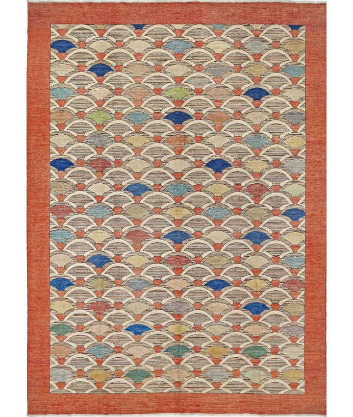 Afghan Modcar Rug 8' 10" x 12' 0" Hand-Knotted | No. AT14175