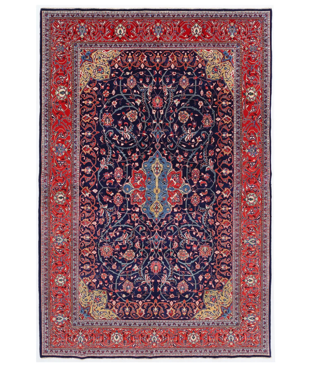 Blue Persian Oriental Rug [X'X" x X'X"] Hand-Knotted