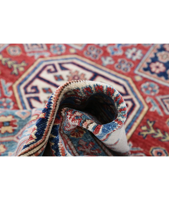 Afghan Royal Kazak Rug 4' 2" x 6' 6" Hand-Knotted | No. AT14216