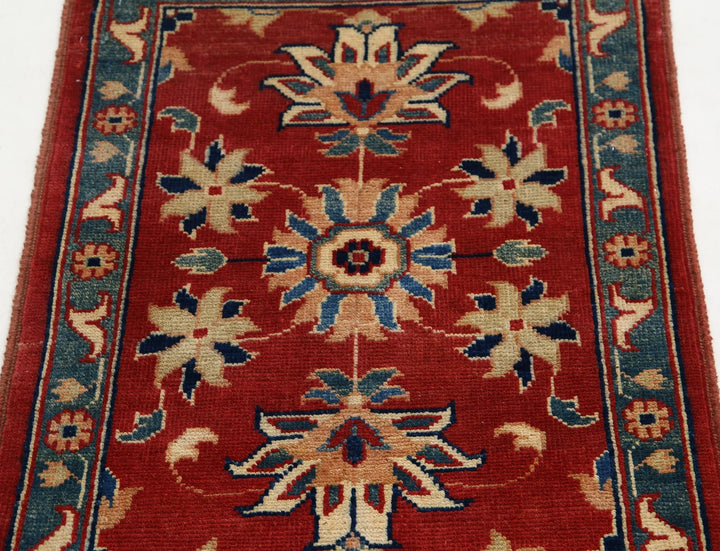 Red Afghan Ziegler Rug 2' 0" x 2' 10" Hand-Knotted | No. AT14337