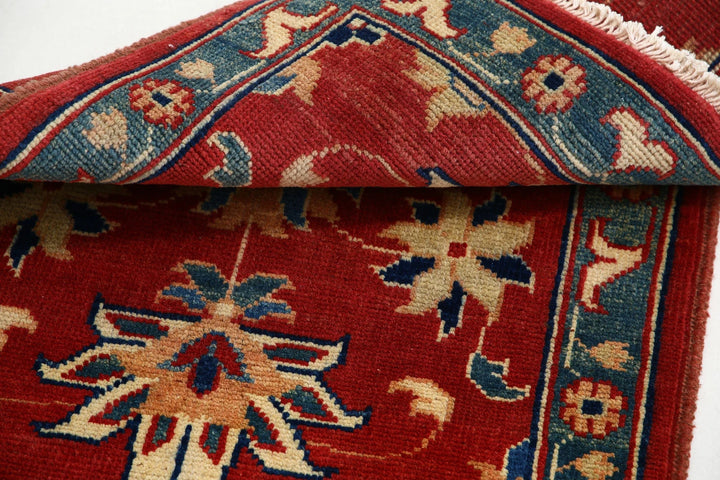 Red Afghan Ziegler Rug 2' 0" x 2' 10" Hand-Knotted | No. AT14337