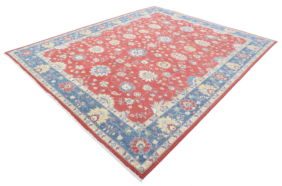Afghan Ziegler Rug 8' 11" x 11' 0" Hand-Knotted | No. AT14389