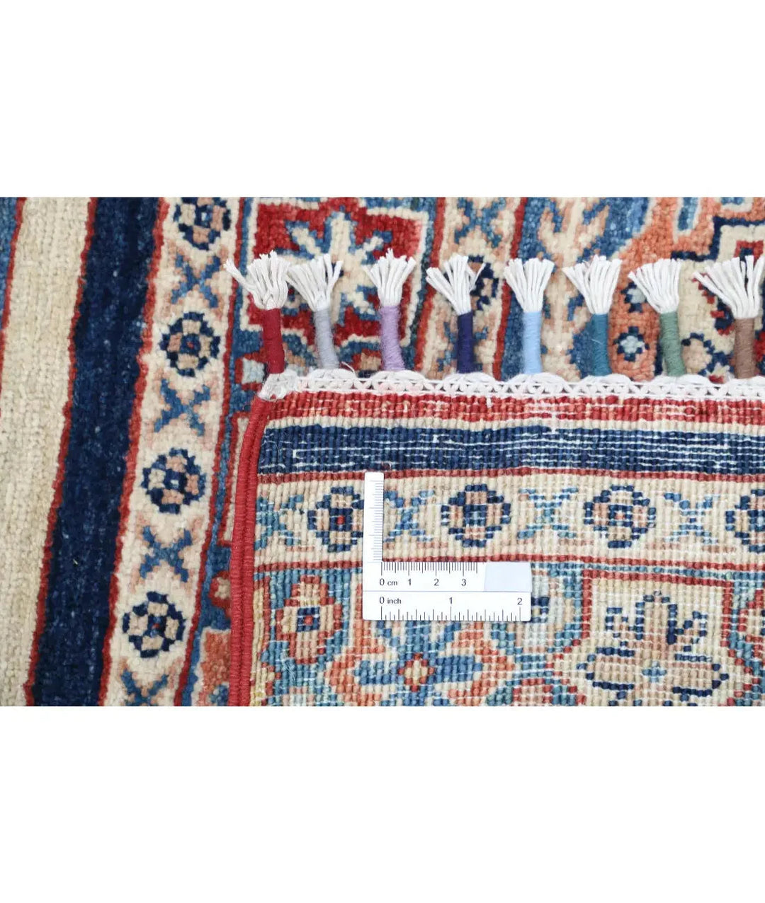 Blue Afghan Khurjeen Rug 5' 4" x 7' 9" Hand-Knotted | No. AT14395