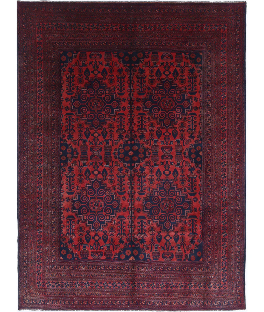 Red Afghan Khal Muhammadi Rug 8' 0" x 11' 0" Hand-Knotted | No. AT144220