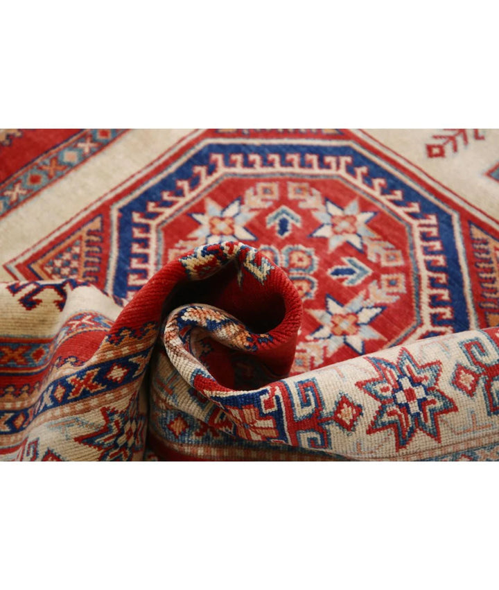 Afghan Tribal Kazak Rug 4' 11" x 6' 5" Hand-Knotted | No. AT14448
