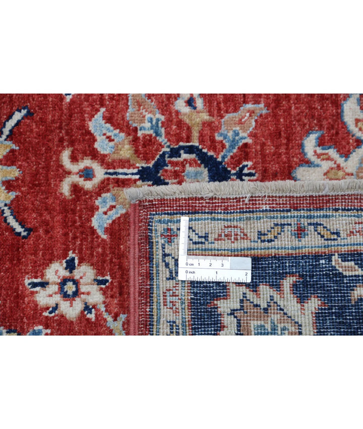 Red Afghan Ziegler Rug 3' 11" x 5' 8" Hand-Knotted | No. AT14492