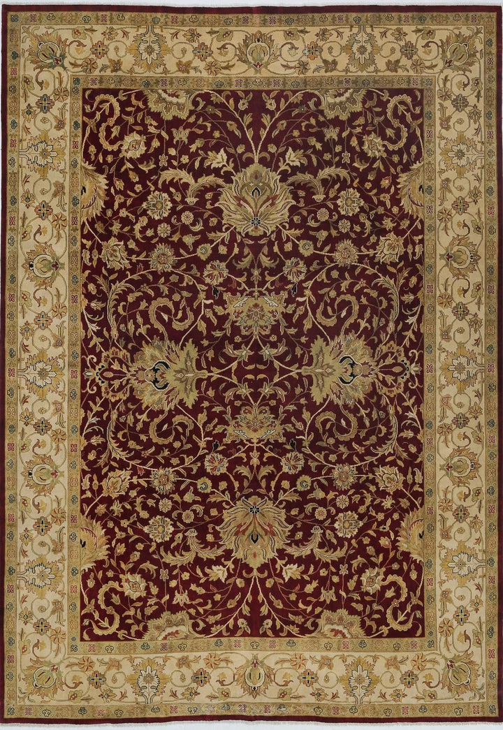Burgundy Indian Ziegler Rug 9' 9" x 13' 10" Hand-Knotted | No. AT14521