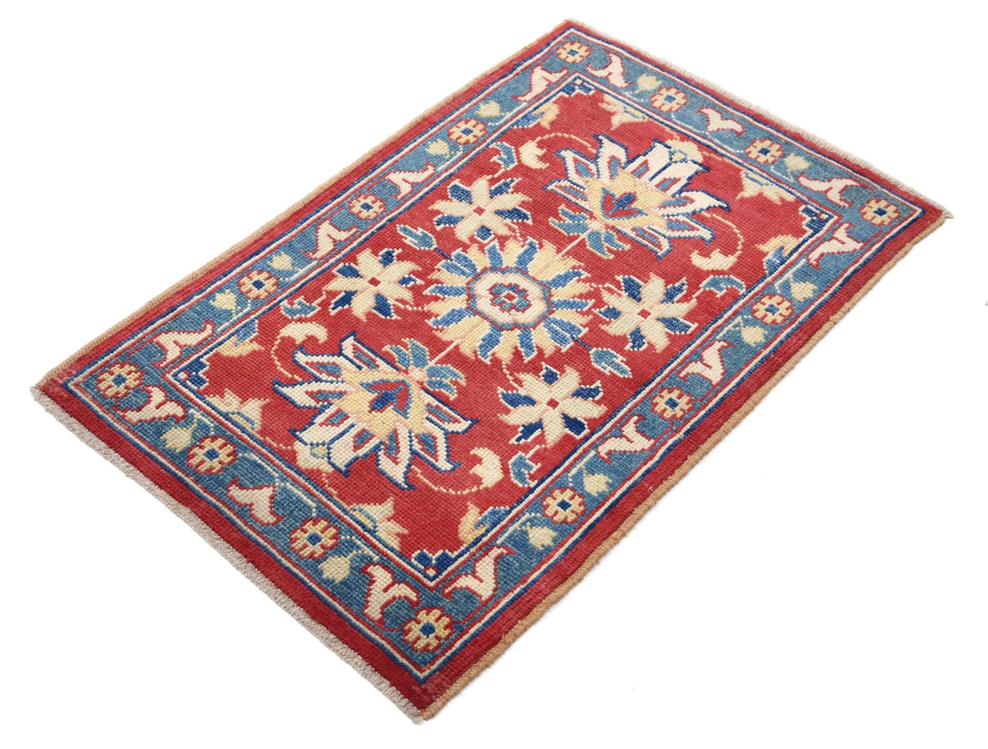 Red Afghan Ziegler Rug 2' 2" x 3' 2" Hand-Knotted | No. AT14646
