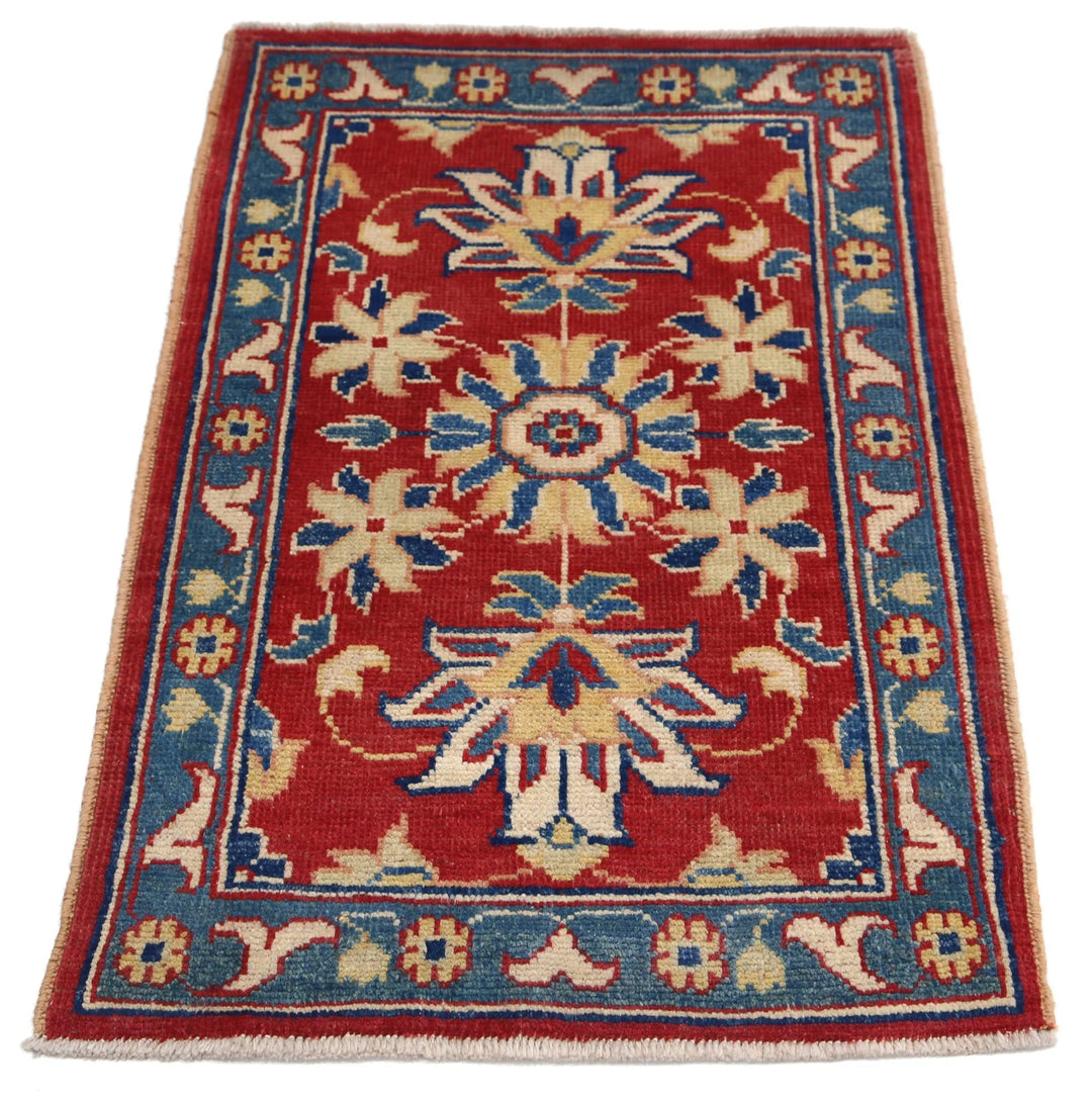 Red Afghan Ziegler Rug 2' 2" x 3' 2" Hand-Knotted | No. AT14646
