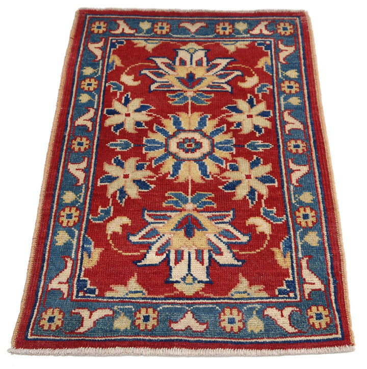 Red Afghan Ziegler Rug 2' 2" x 3' 2" Hand-Knotted | No. AT14646